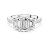 Emerald Lab Grown Diamond Three-Stone Engagement Ring