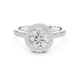 Round Lab Grown Diamond Halo Engagement Ring