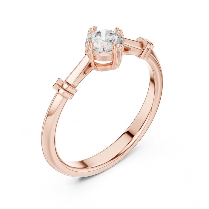 Round Lab Grown Diamond Side-Stone Engagement Ring rose gold video