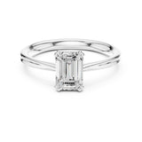 Emerald Lab Grown Diamond Solitaire Engagement Ring