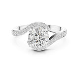 Round Lab Grown Diamond Hidden-Halo Engagement Ring