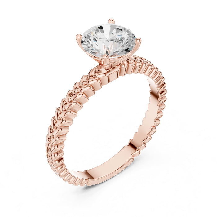 Round Lab Grown Diamond Side-Stone Engagement Ring rose gold video