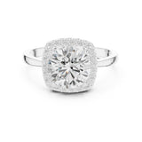 Round Lab Grown Diamond Halo Engagement Ring