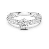 Round Lab Grown Diamond Pave Engagement Ring