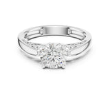 Round Lab Grown Diamond Split-Shank Engagement Ring