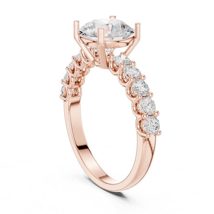 Round Lab Grown Diamond Side-Stone Engagement Ring yellow gold video