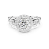 Round Lab Grown Diamond Halo Engagement Ring