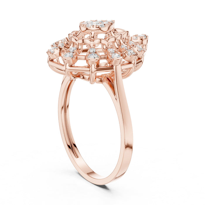 Round Lab Grown Diamond Cluster Engagement Ring yellow gold video