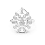 Round Lab Grown Diamond Cluster Engagement Ring