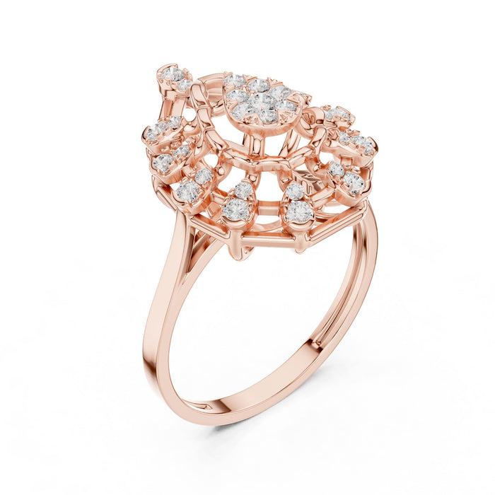 Round Lab Grown Diamond Cluster Engagement Ring rose gold video