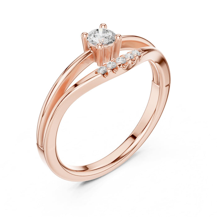 Round Lab Grown Diamond Side-Stone Engagement Ring rose gold video