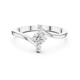Round Lab Grown Diamond Side-Stone Engagement Ring