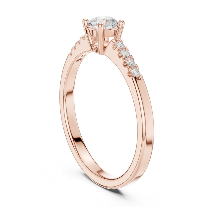 Round Lab Grown Diamond Side-Stone Engagement Ring yellow gold video