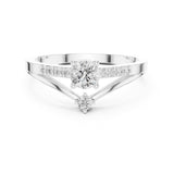 Round Lab Grown Diamond Three-Stone Engagement Ring