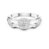 Round Lab Grown Diamond Halo Engagement Ring
