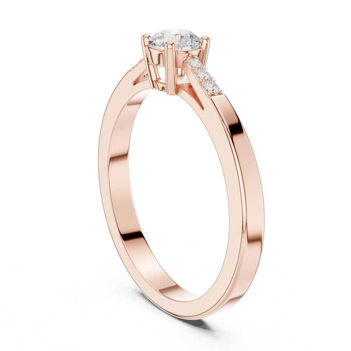 Round Lab Grown Diamond Side-Stone Engagement Ring yellow gold video
