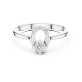 Round Lab Grown Diamond Halo Engagement Ring