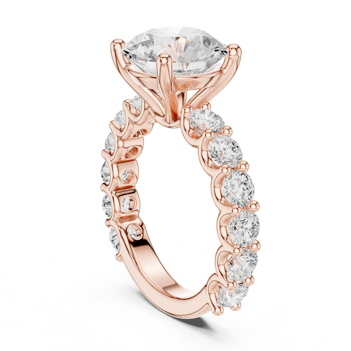 Round Lab Grown Diamond Side-Stone Engagement Ring yellow gold video