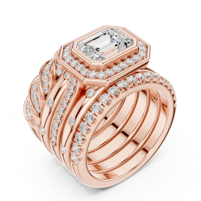 Emerald Lab Grown Diamond Halo Engagement Ring rose gold video