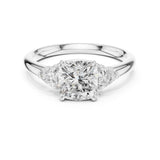 Cushion Lab Grown Diamond Three-Stone Engagement Ring
