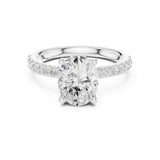 Oval  Lab Grown Diamond Hidden-Halo Engagement Ring