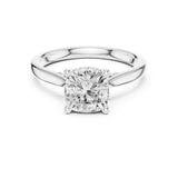 Cushion Lab Grown Diamond Hidden-Halo Engagement Ring