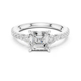 Asscher Lab Grown Diamond Three-Stone Engagement Ring