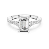 Emerald Lab Grown Diamond Three-Stone Engagement Ring
