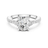 Oval Lab Grown Diamond Three-Stone Engagement Ring