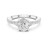 Pear Lab Grown Diamond Three-Stone Engagement Ring