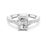 Emerald Lab Grown Diamond Three-Stone Engagement Ring