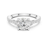 Round Lab Grown Diamond Three-Stone Engagement Ring