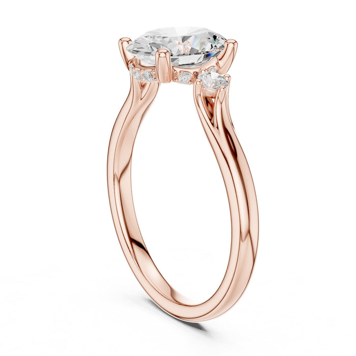 Oval Lab Grown Diamond Side-Stone Engagement Ring yellow gold video