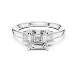 Asscher Lab Grown Diamond Three-Stone Engagement Ring