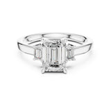 Emerald Lab Grown Diamond Three-Stone Engagement Ring