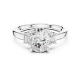 Oval Lab Grown Diamond Three-Stone Engagement Ring