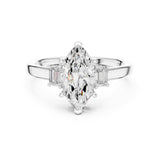 Marquise Lab Grown Diamond Three-Stone Engagement Ring