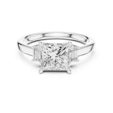 Princess Lab Grown Diamond Three-Stone Engagement Ring