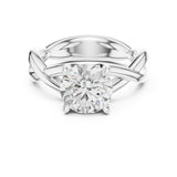 Round Lab Grown Diamond Twisted Engagement Ring