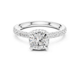 Round Lab Grown Diamond Halo Engagement Ring