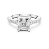 Asscher Lab Grown Diamond Pave Engagement Ring