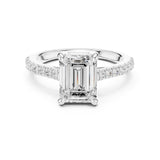 Emerald Lab Grown Diamond Side-Stone Engagement Ring