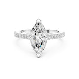 Marquise Lab Grown Diamond Side-Stone Engagement Ring