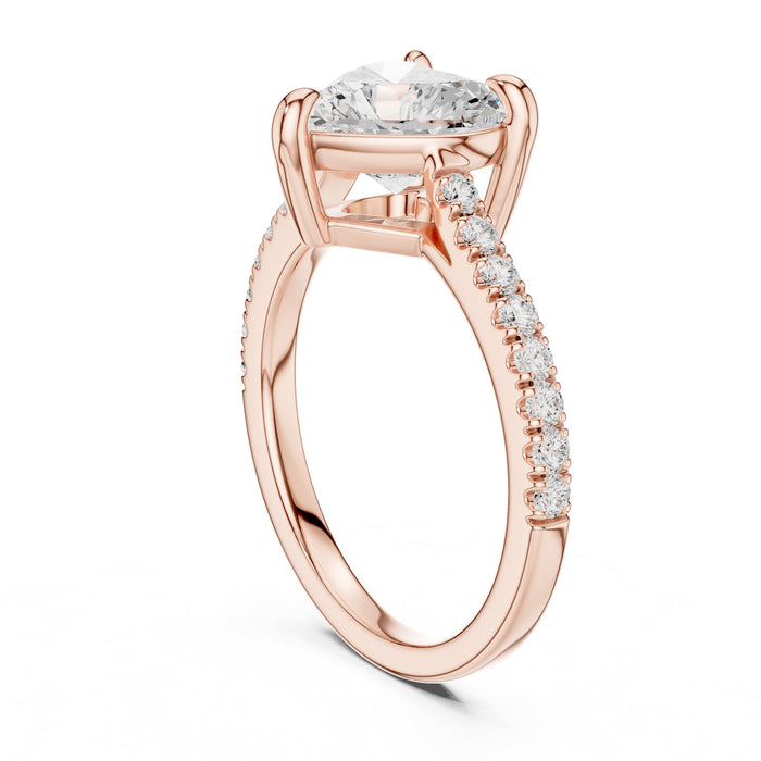 Heart Lab Grown Diamond Side-Stone Engagement Ring yellow gold video