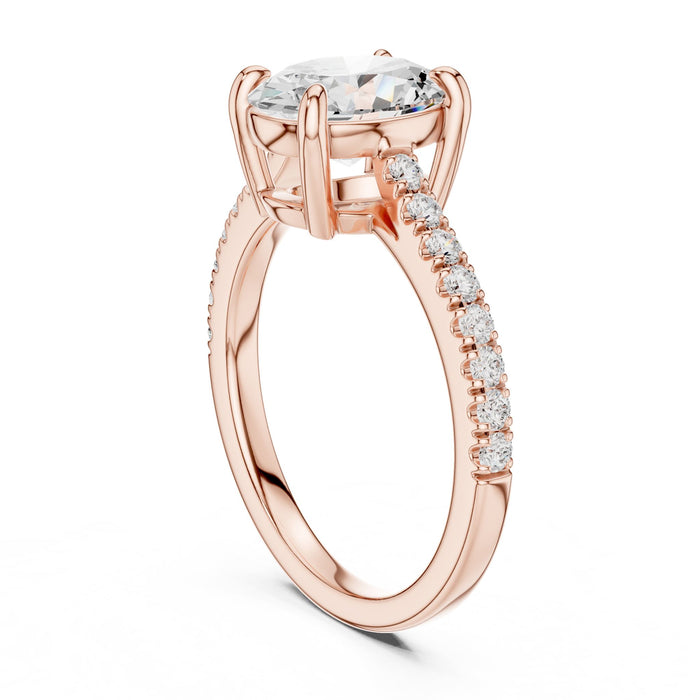 Oval Lab Grown Diamond Side-Stone Engagement Ring yellow gold video