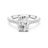 Oval Lab Grown Diamond Side-Stone Engagement Ring