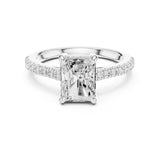 Emerald Lab Grown Diamond Pave Engagement Ring