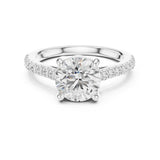 Round Lab Grown Diamond Pave Engagement Ring