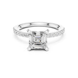 Princess Lab Grown Diamond Pave Engagement Ring