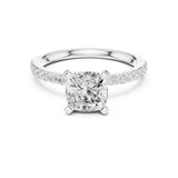 Cushion Lab Grown Diamond Pave Engagement Ring